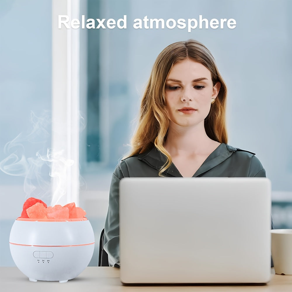 Lisslune | Salt Lamp Diffuser - 3-in-1 Essential Oil Diffuser, Himalayan Salt Lamp & Air Humidifier