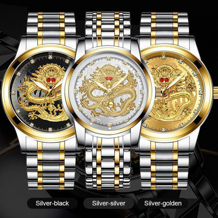 Lisslune | Embossed Golden Dragon Watch