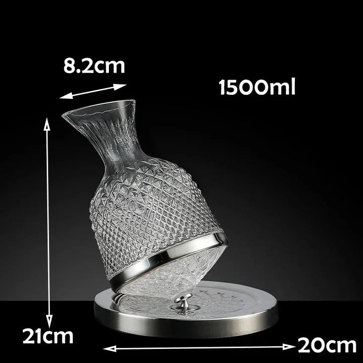 Lisslune | UniqueRotating - Crystal carafe with diamond pattern