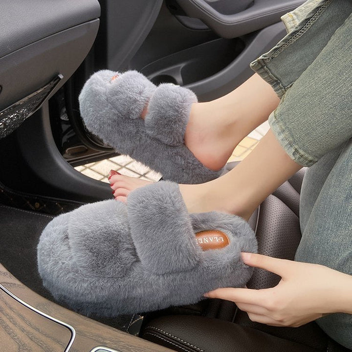 Lisslune | Leisure Fleece-lined Platform Slippers