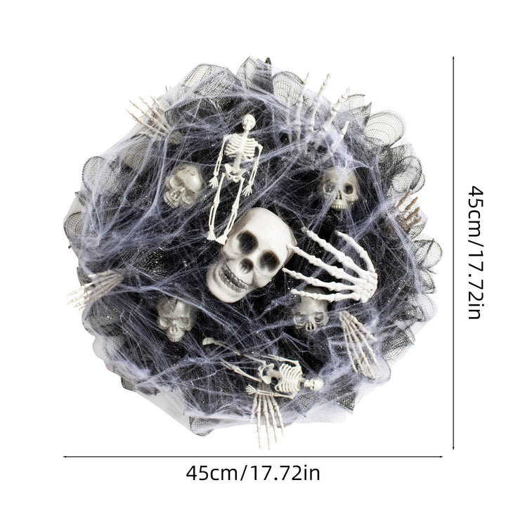 Lisslune | Halloween Wreath – Mesh Skull Garland for Door and Wall Decoration