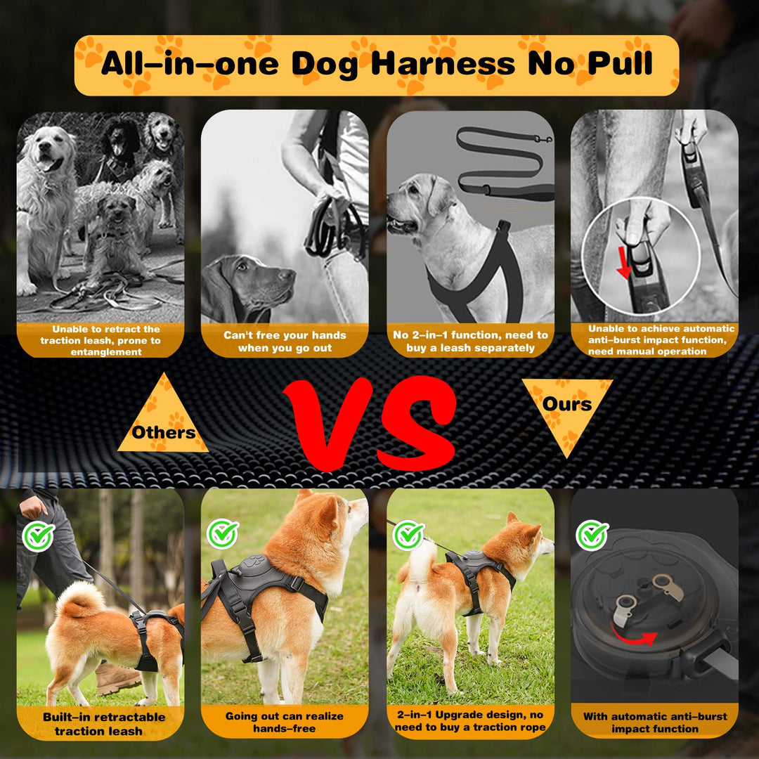 Lisslune | mamymarket™ - Dog Harness and Retractable Leash Set All-in-One