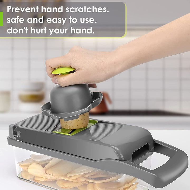 Lisslune | Vegetable cutter - time and labor-saving food - for onion chopper and dicer, 12 in 1 multifunctional vegetable cutter, container for salad potato carrot garlic…