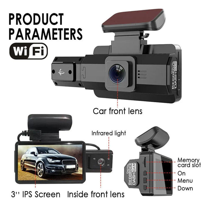 Lisslune | 1080P HD Dash Cam with 360° Wide Angle, Night Mode and G-Sensor