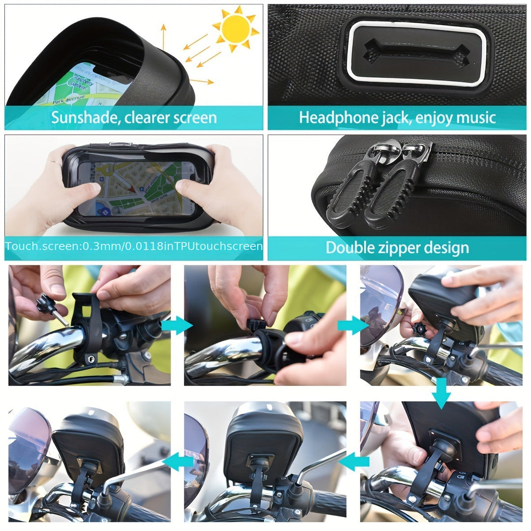 Lisslune | Waterproof Phone Holder for Bike and Motorcycle – 360° Rotatable and Suitable for 4.5–6.4 inch