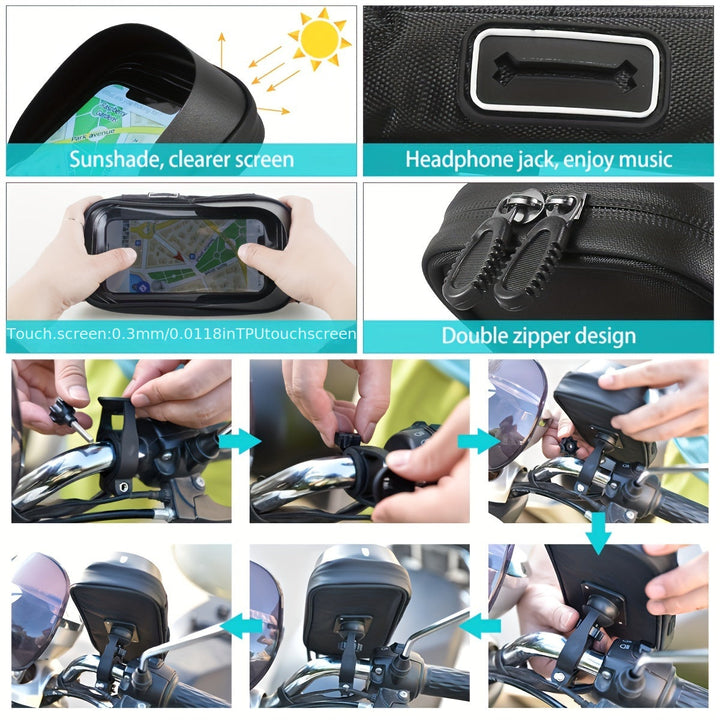 Lisslune | Waterproof Phone Holder for Bike and Motorcycle – 360° Rotatable and Suitable for 4.5–6.4 inch