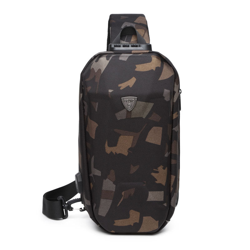 Lisslune | Hard Shell Sling Bag with Lock, USB Port, Waterproof Material, Anti-theft Zips