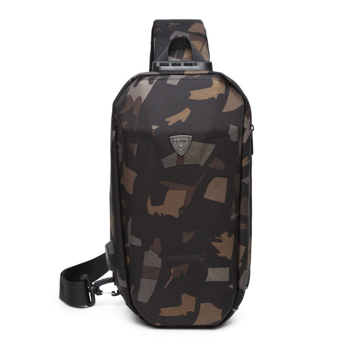 Lisslune | Hard Shell Sling Bag with Lock, USB Port, Waterproof Material, Anti-theft Zips