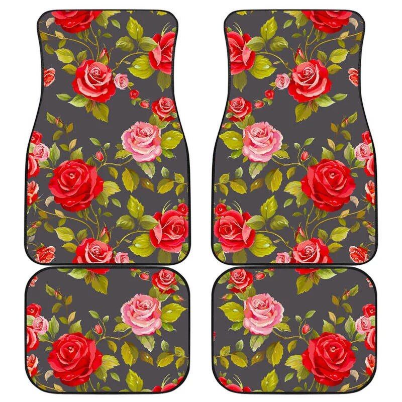 Lisslune | Rose-Blush Flower Car Mats Set (4PCs)