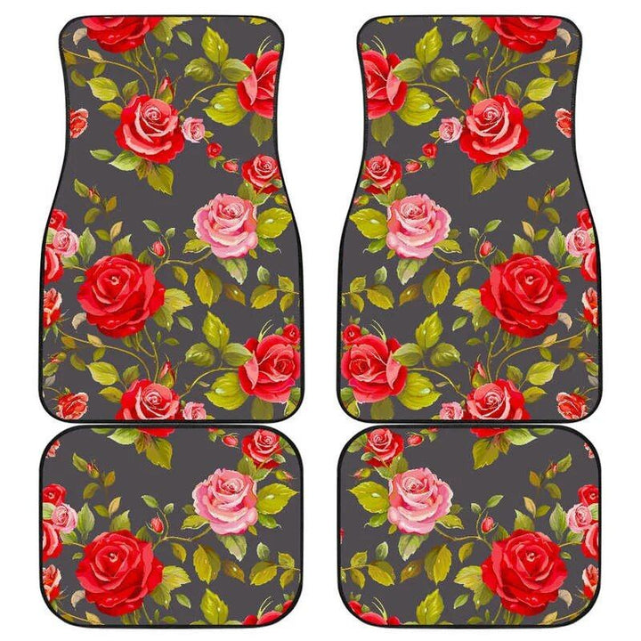 Lisslune | Rose-Blush Flower Car Mats Set (4PCs)