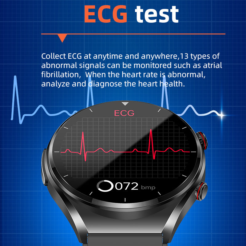 Lisslune | One-Click Blood Sugar|Blood Glucose Blood Pressure ECG|ECG HRV Heart Rate Monitor Health Smart Watch
