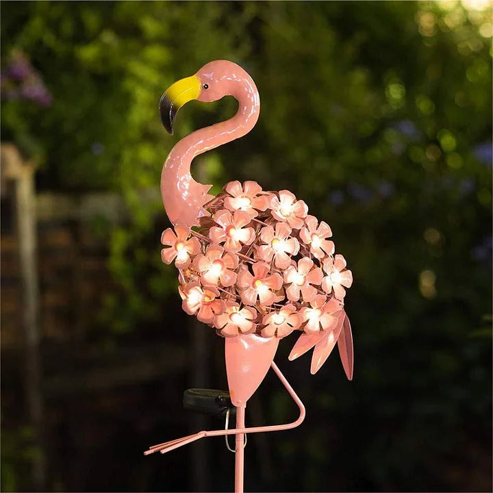 Lisslune | Flamingo Solar Light Metal Art