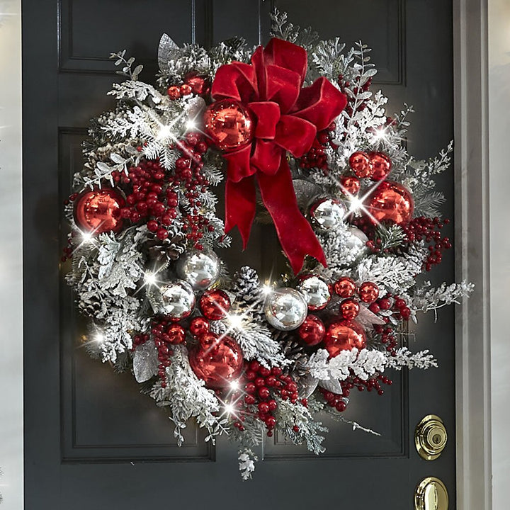 Lisslune | The Cordless Prelit Red And White Holiday Trim