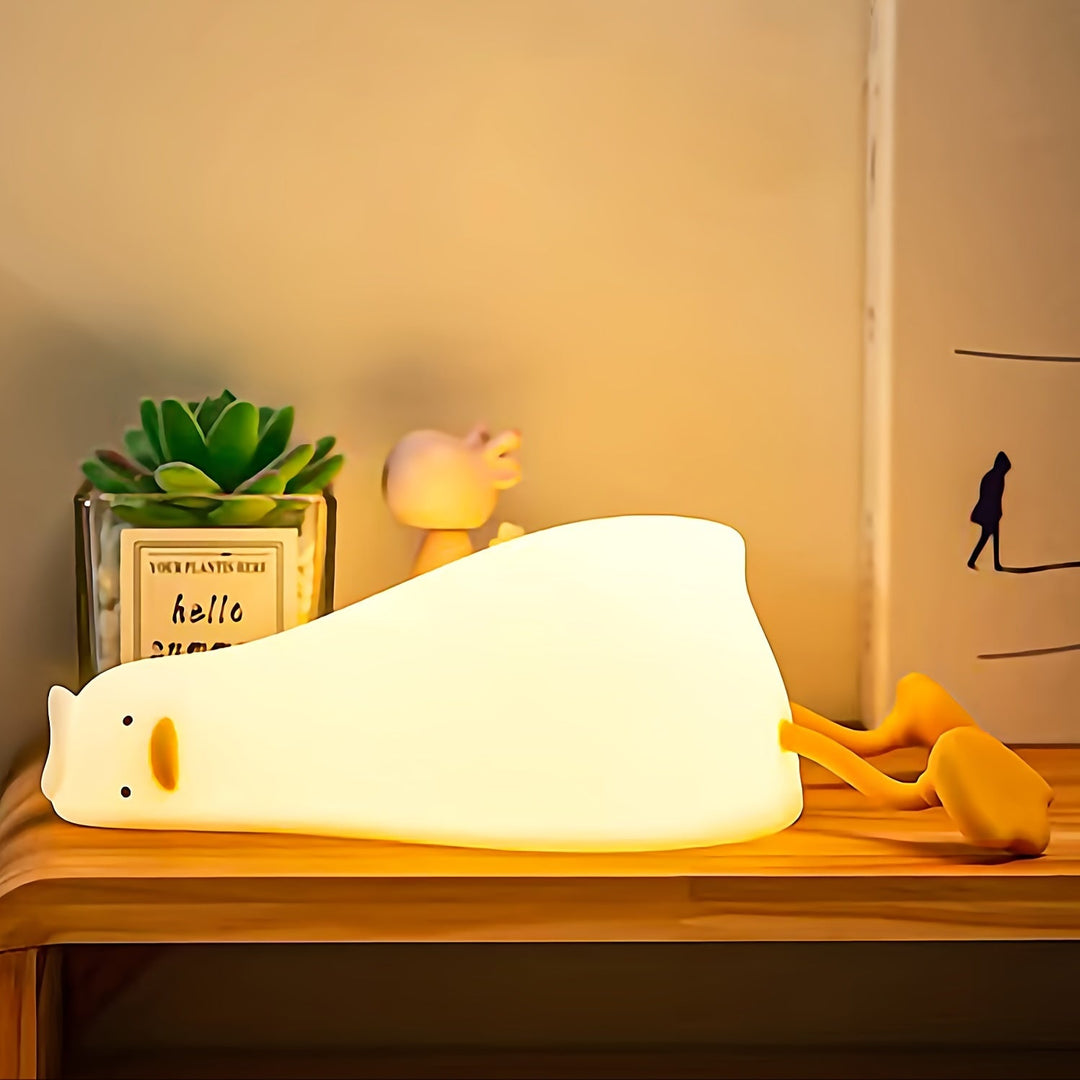 Lisslune | Sleeping Duck Lamp - Rechargeable Dimmable Silicone Night Light