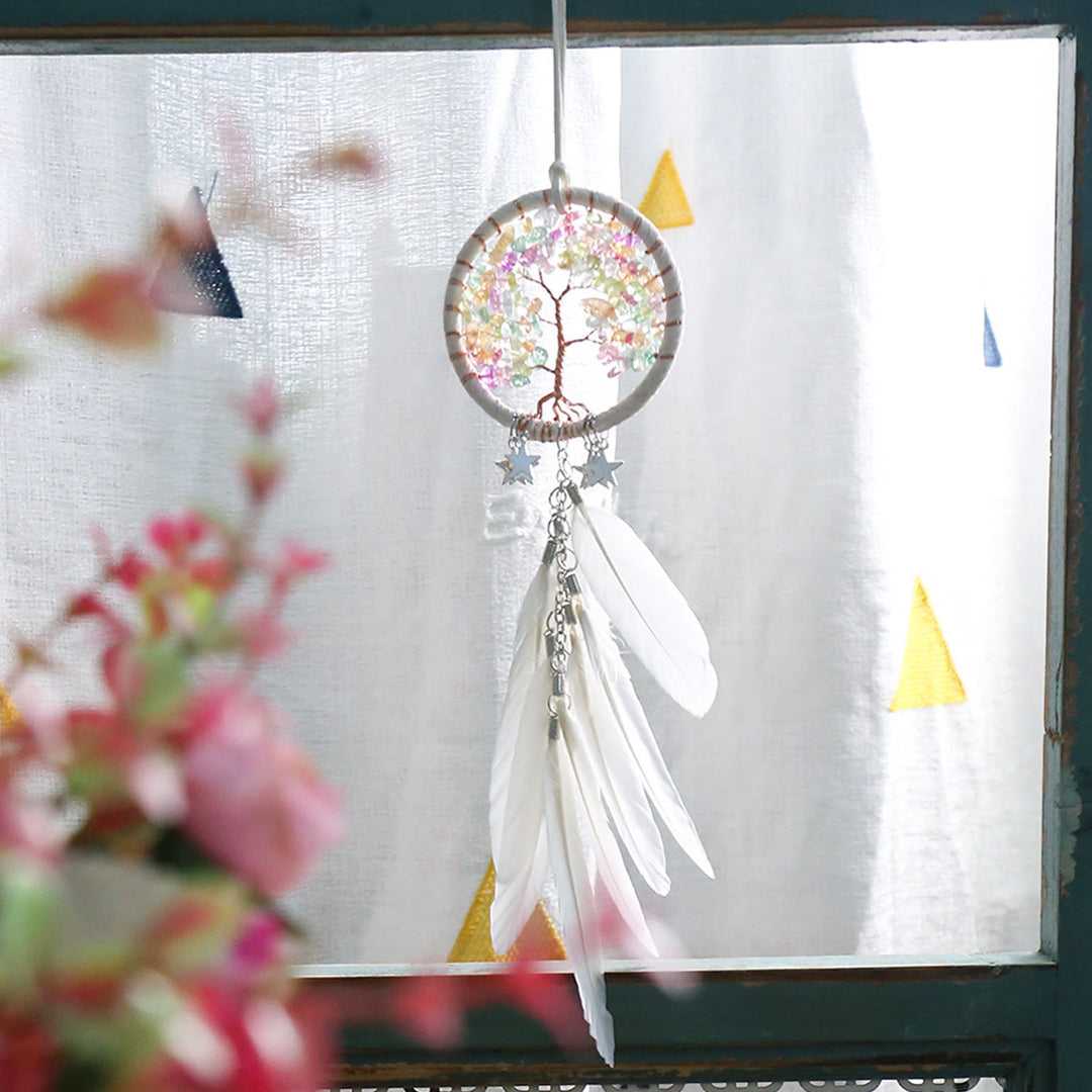 Lisslune | Frendorf Tree of Life Gemstone Dreamcatcher Hanging Jewelry