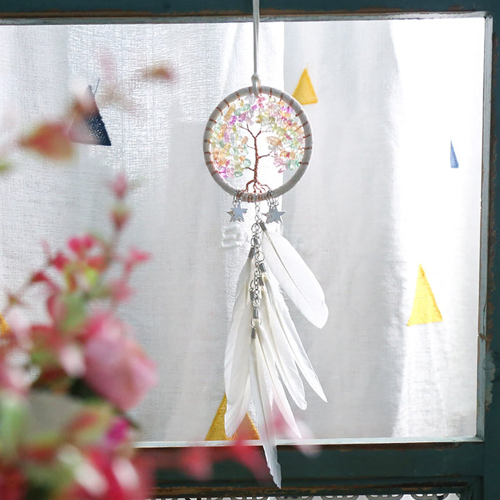 Lisslune | Frendorf Tree of Life Gemstone Dreamcatcher Hanging Jewelry