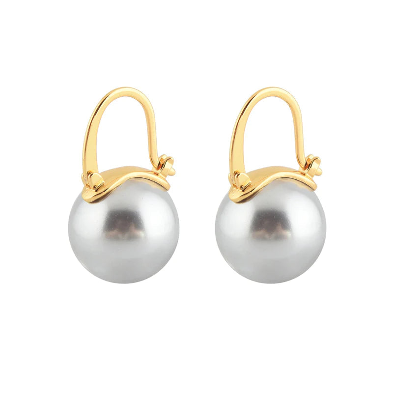 Lisslune | Black Pearl Earrings  Available in White Champagne Grey Gold and Black  Pearl Dangle Earrings
