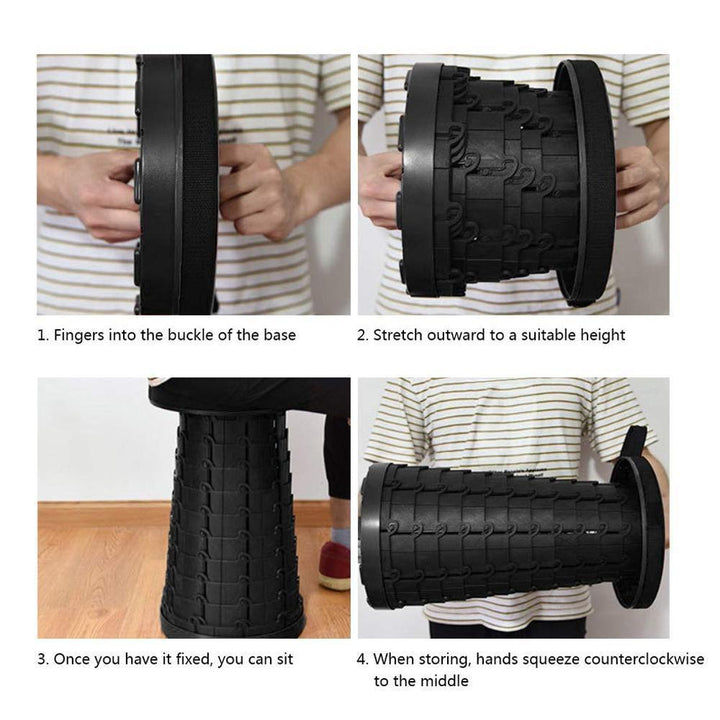 Lisslune | Improved retractable folding stool