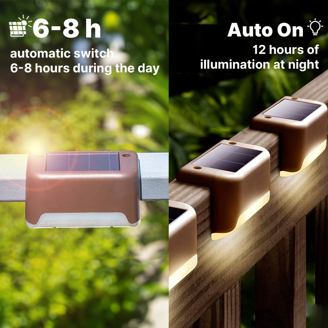Lisslune | LOVEWE 6pcs/16pcs Solarbetriebene Außen Gartenlichter - Landschaftsbeleuchtung Und, LED Solarlichter Für Haushaltsgartenanordnung, Treppen, Deck, Zaun, Terrasse, Wand, Geländerdekoration -Auto-An/Aus, 12Std Beleuchtung, Langlebig,