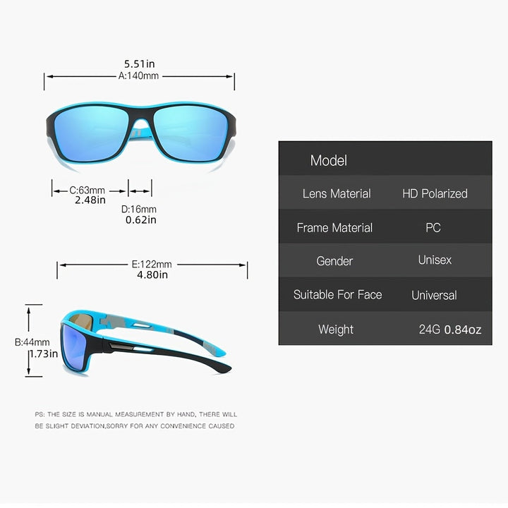 Lisslune | Sports Sunglasses for Men – Polarized with UV400 Protection – VisionX Pro