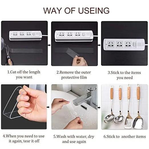 Lisslune | MagicGrip - Adjustable Translucent Gel Adhesive Tape with Custom Lengths