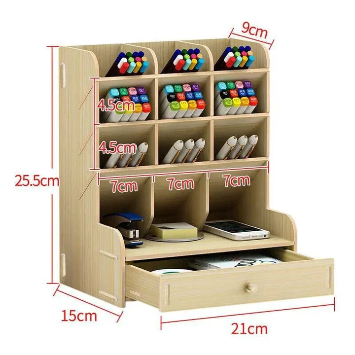 Lisslune | PenBox | Desk Organizer | Wood Pencil Holder | Stylish and Efficient Storage Solution