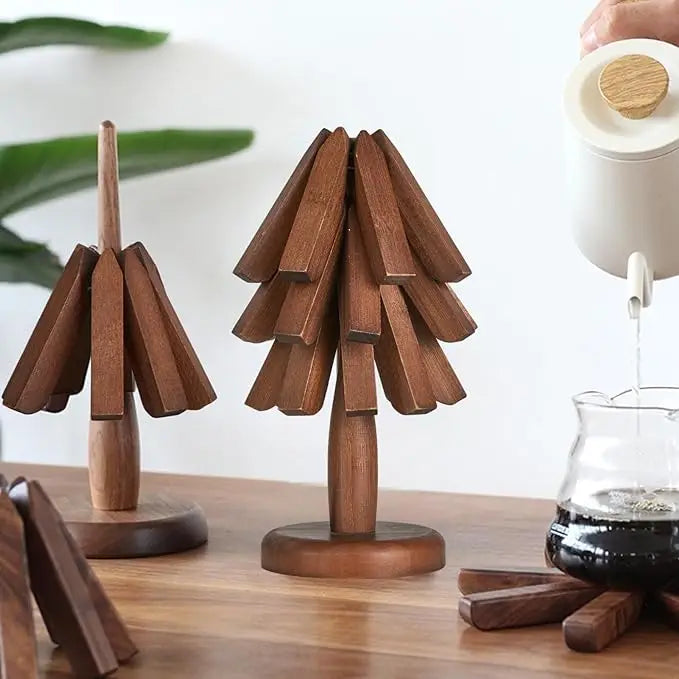 Lisslune | Black Walnut Shaped Table Coaster Set Coasters