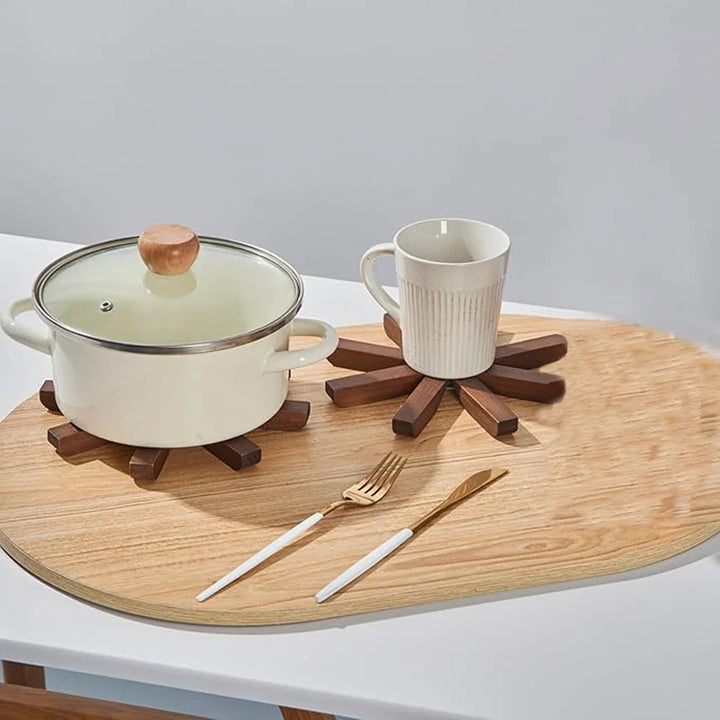 Lisslune | Black Walnut Shaped Table Coaster Set Coasters