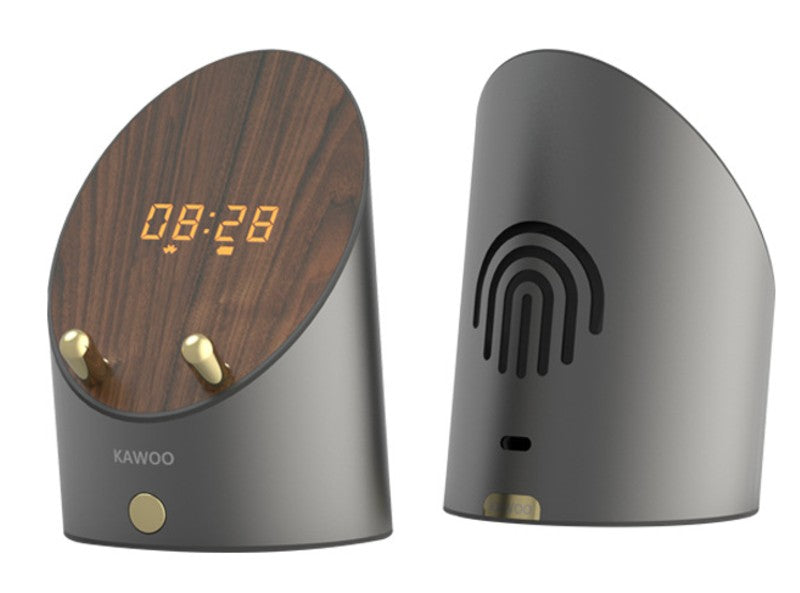 Lisslune | Wireless Induction Bluetooth Desktop Mini Speaker, with Clock, Alarm, Phone Holder, No Bluetooth Connection Required