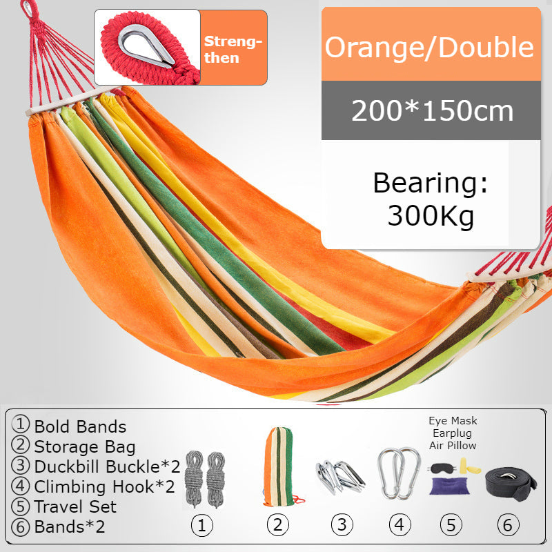 Lisslune | Thickened Single/Double Hammock, More Breathable, Safer and More Comfortable, For Camping, Dormitory & Leisure