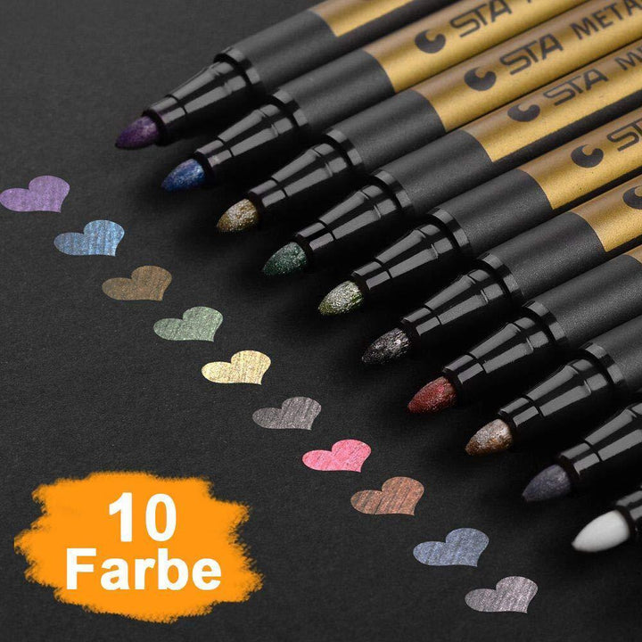 Lisslune | Waterproof Paint Marker Pens (Set with 10 Colors)