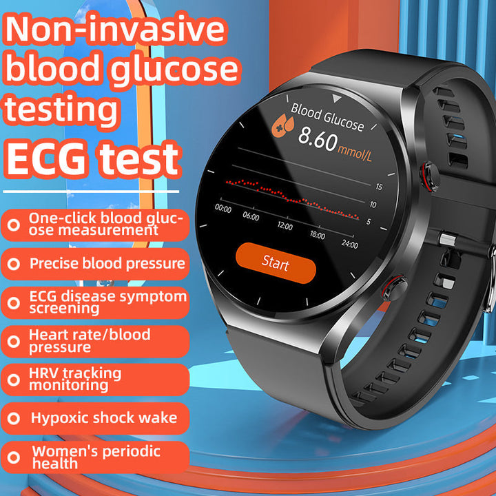 Lisslune | One-Click Blood Sugar|Blood Glucose Blood Pressure ECG|ECG HRV Heart Rate Monitor Health Smart Watch