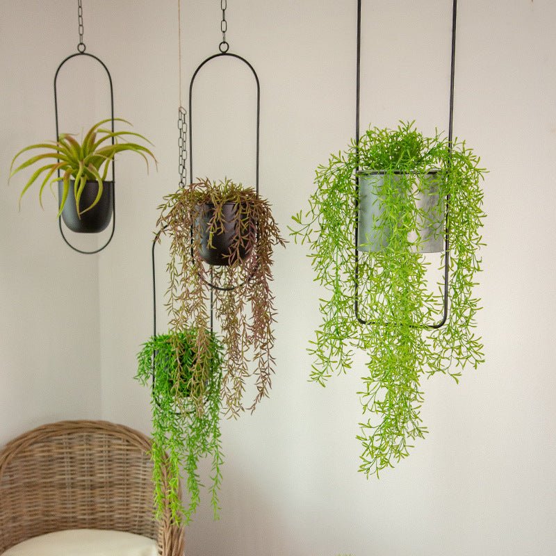 Lisslune | DecoBloom Hanging Planter – Elegant Indoor & Outdoor Metal Plant Pot with Chain