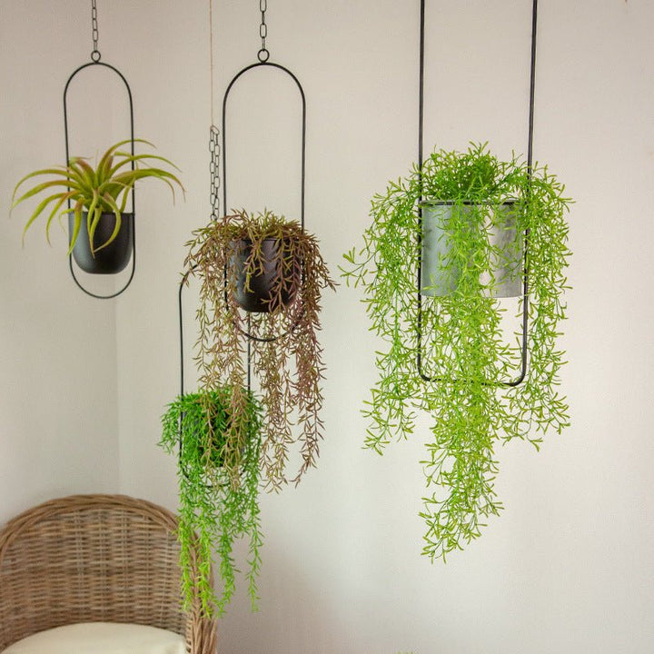 Lisslune | DecoBloom Hanging Planter – Elegant Indoor & Outdoor Metal Plant Pot with Chain