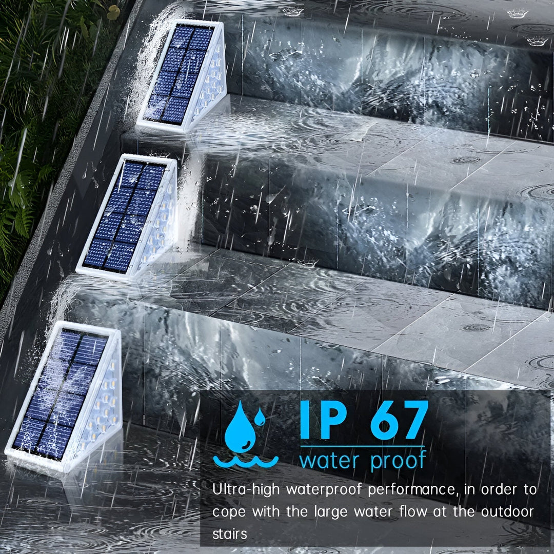 Lisslune | 2-Pack Triangular Solar Step Lights – IP67 Waterproof LED Outdoor Garden Lights