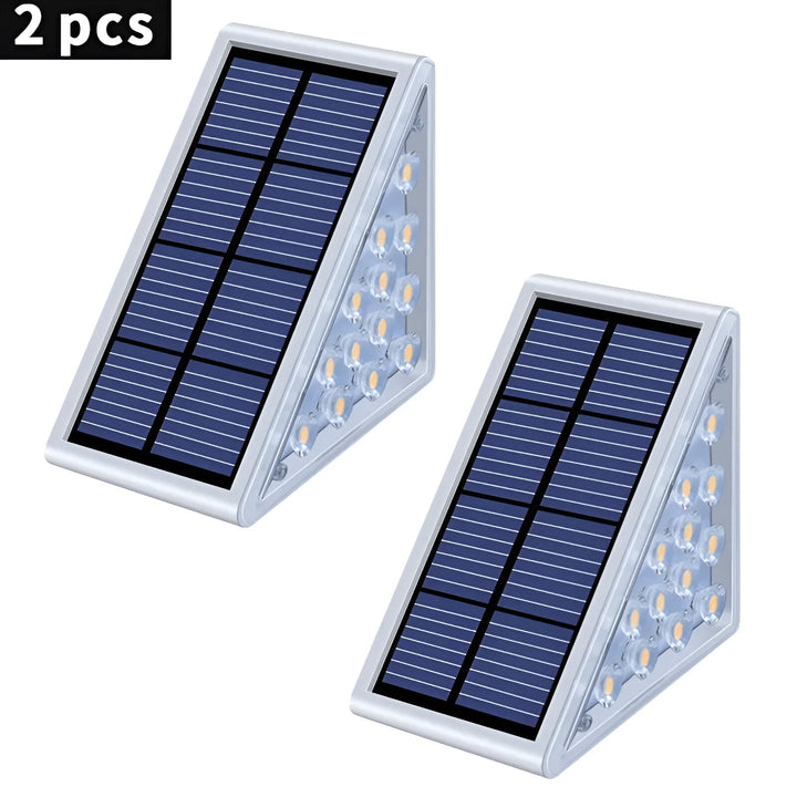 Lisslune | 2-Pack Triangular Solar Step Lights – IP67 Waterproof LED Outdoor Garden Lights