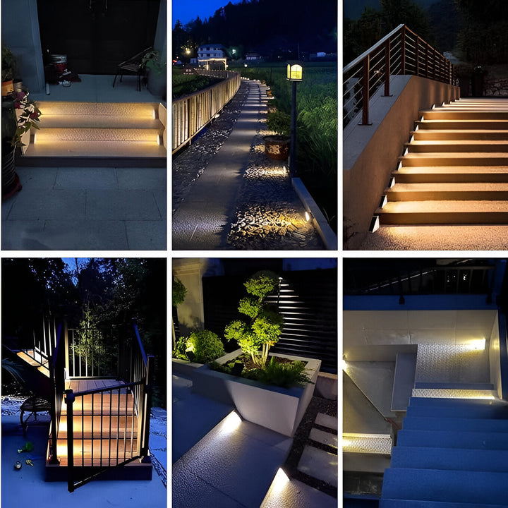 Lisslune | 2-Pack Triangular Solar Step Lights – IP67 Waterproof LED Outdoor Garden Lights