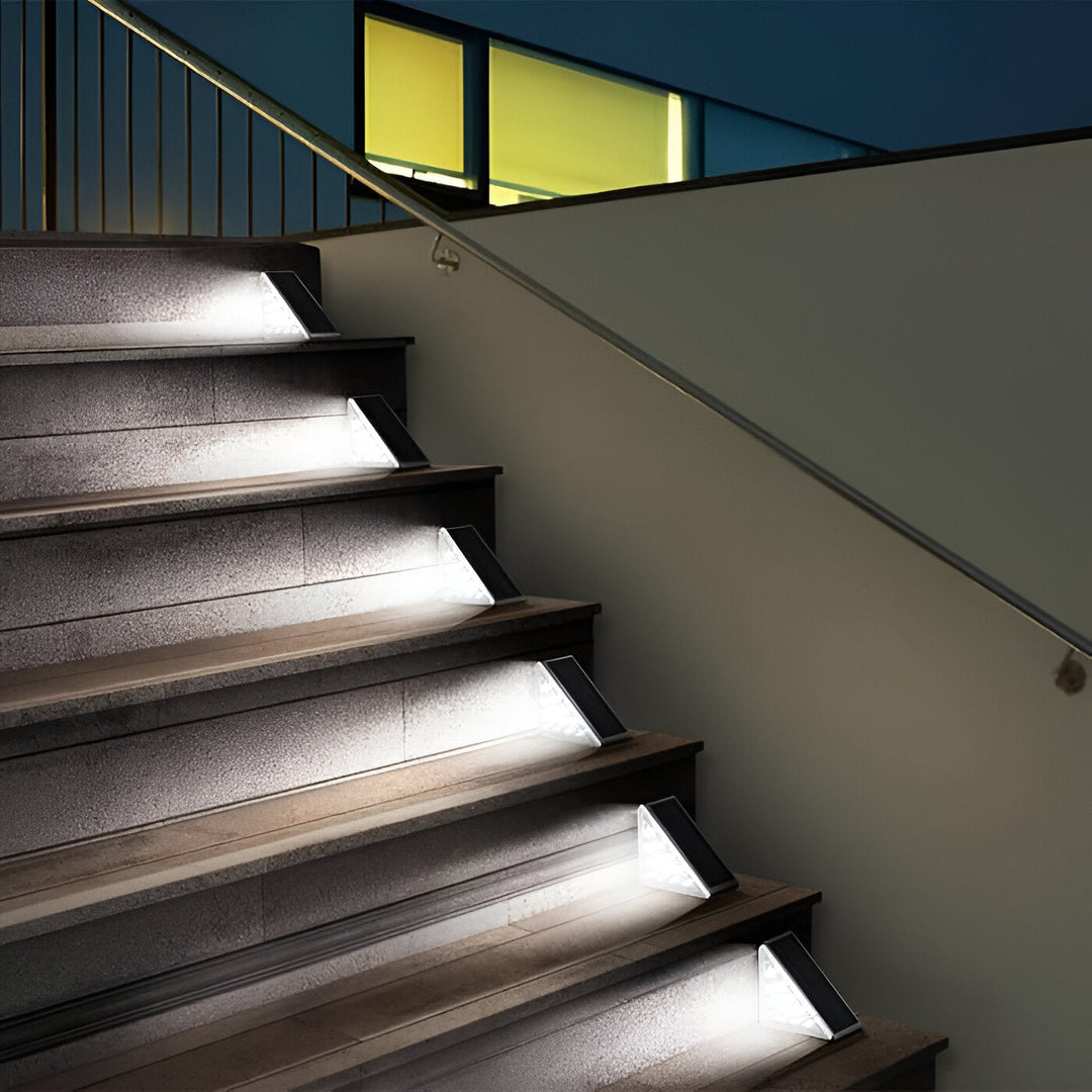 Lisslune | 2-Pack Triangular Solar Step Lights – IP67 Waterproof LED Outdoor Garden Lights