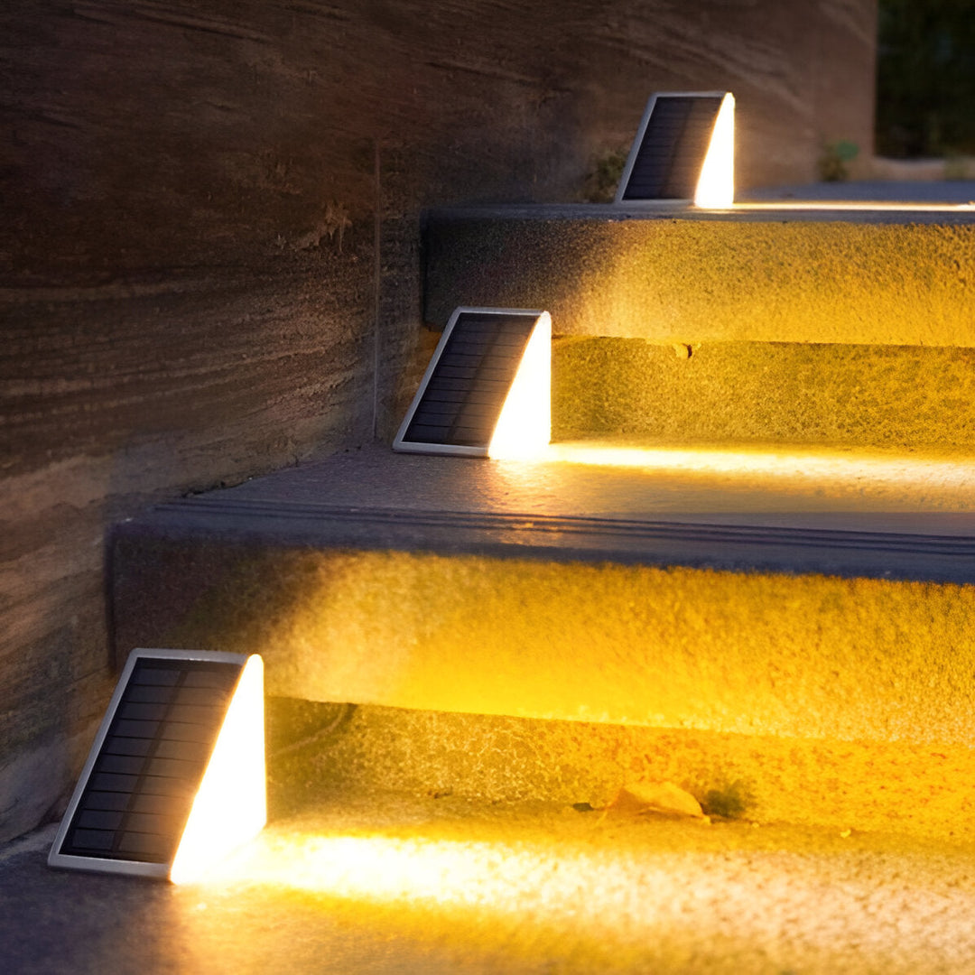 Lisslune | 2-Pack Triangular Solar Step Lights – IP67 Waterproof LED Outdoor Garden Lights