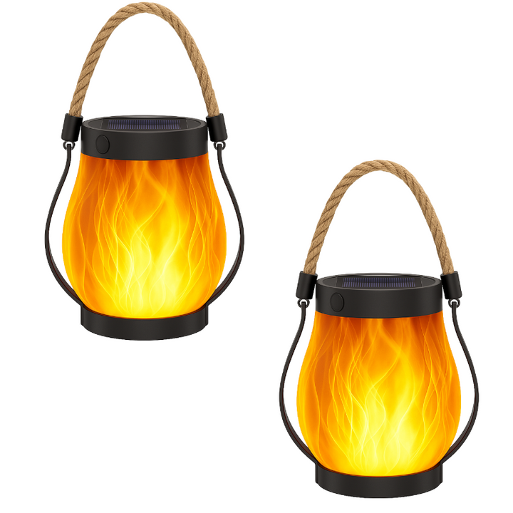 Lisslune | Solar-Powered Outdoor Lantern | Realistic Flame Effect, All-Weather Proof & Ideal for Cozy Evenings on the Patio or Balcony