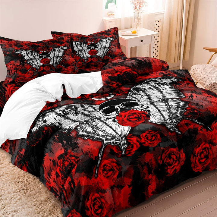 Lisslune | GothicLuxe - Skull & Rose-Themed Bed Set