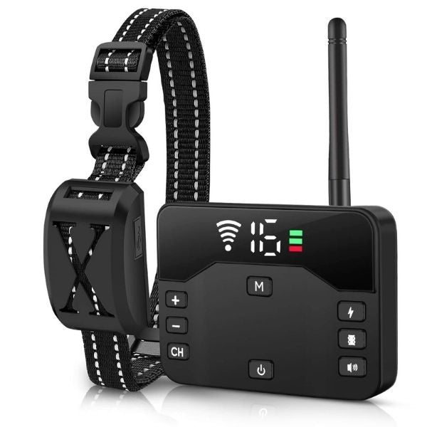 Lisslune | 2-in-1 Wireless Pet Training Collars and Dog Fence Sound Check Electric and Vibrating Shock Dog Collar Fence From 65 to 1640 Feet