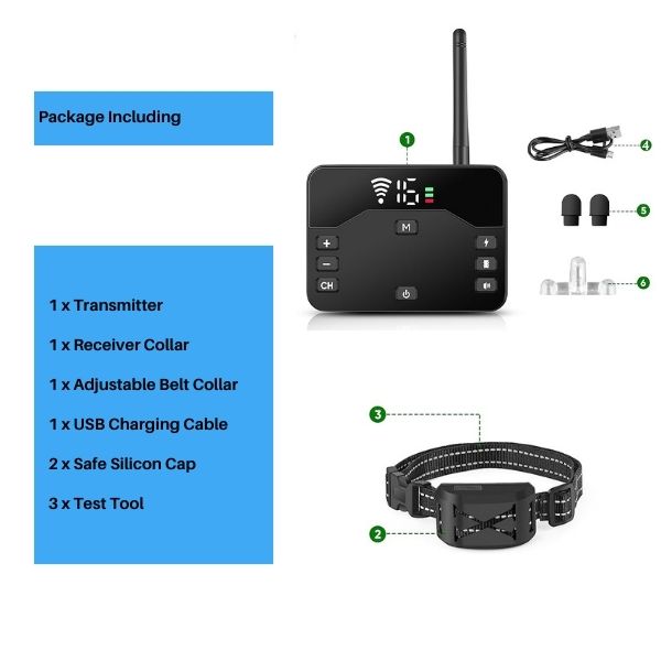 Lisslune | 2-in-1 Wireless Pet Training Collars and Dog Fence Sound Check Electric and Vibrating Shock Dog Collar Fence From 65 to 1640 Feet