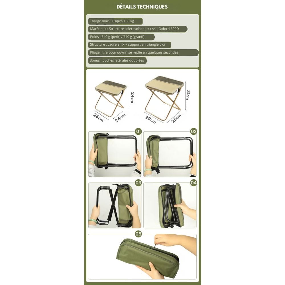 Lisslune | 2-in-1 Chair Bag – Ultralight Foldable Backpack with Built-In Seat