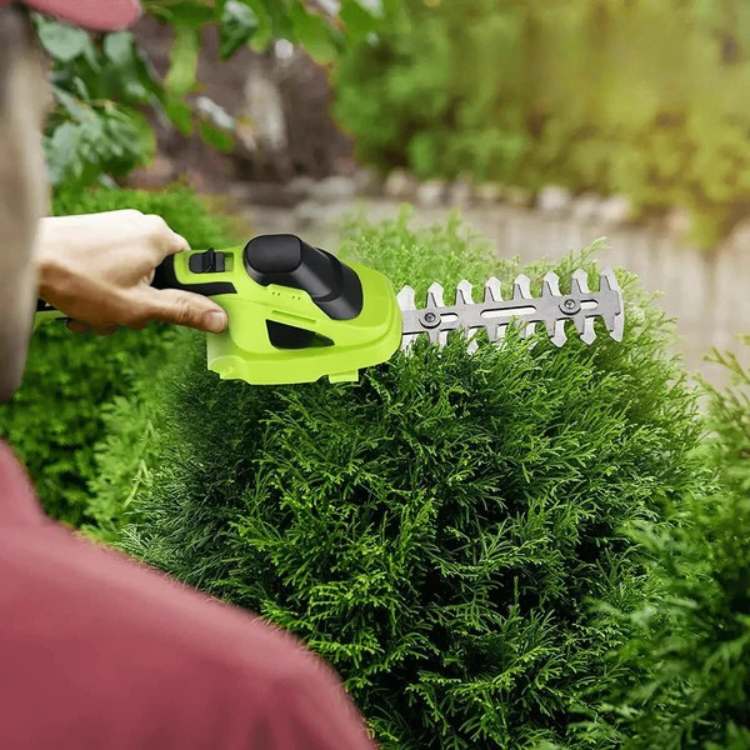 Lisslune | Cordless Garden Trimmer | Dual Blades, Lightweight & Ideal for Lawn Edging and Hedge Trimming