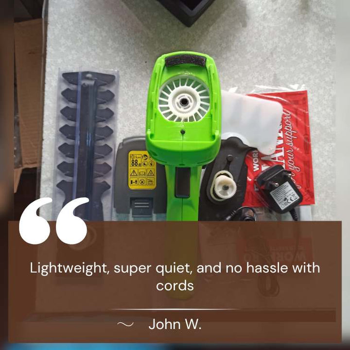 Lisslune | Cordless Garden Trimmer | Dual Blades, Lightweight & Ideal for Lawn Edging and Hedge Trimming
