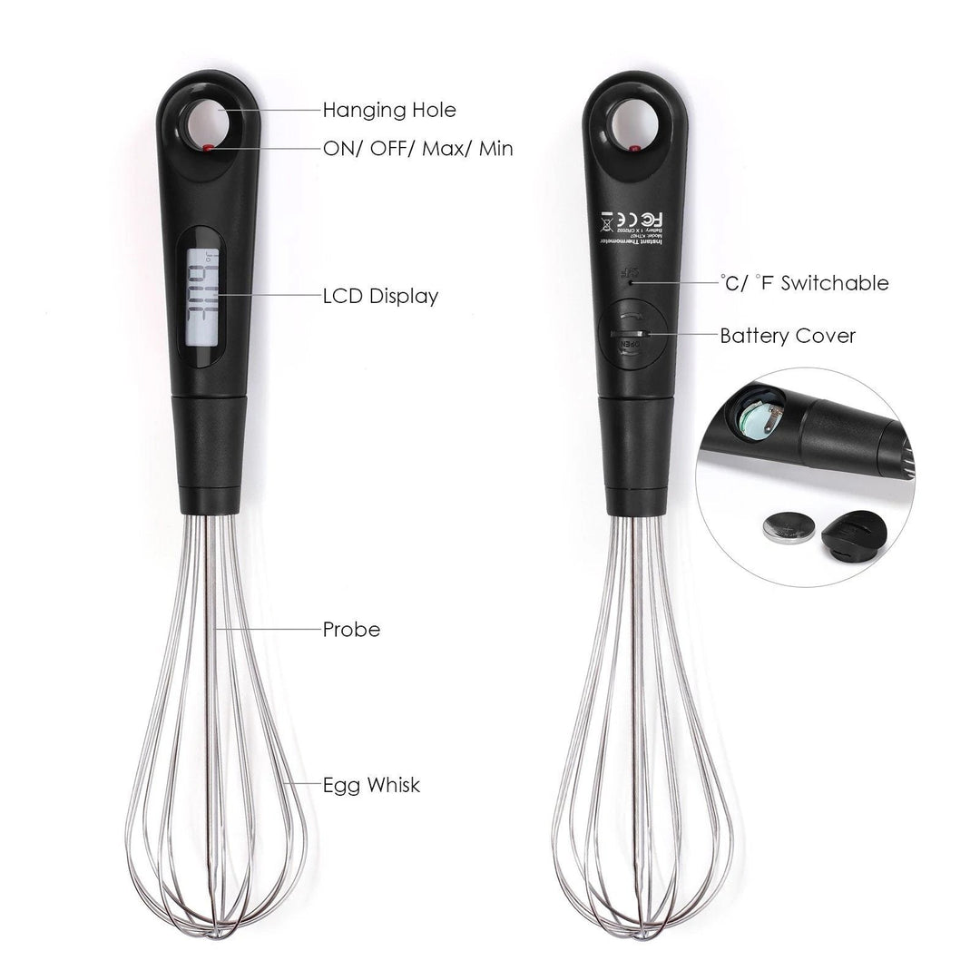 Lisslune | 2-in-1 Instant-Read Food Thermometer and Egg Beater
