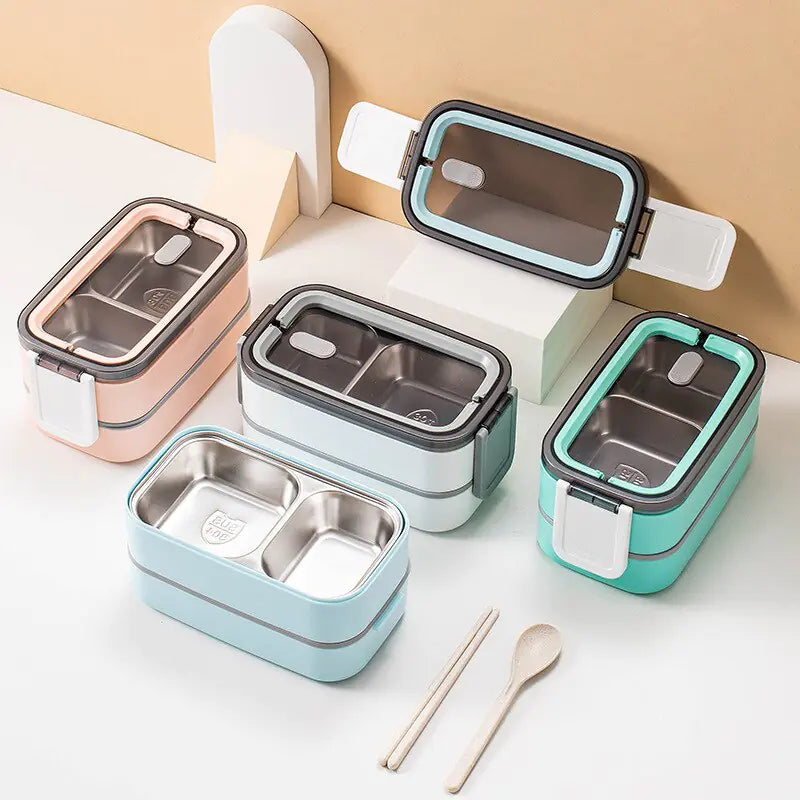 Lisslune | 2-Layer Stainless Steel Bento Lunchbox - MealMate