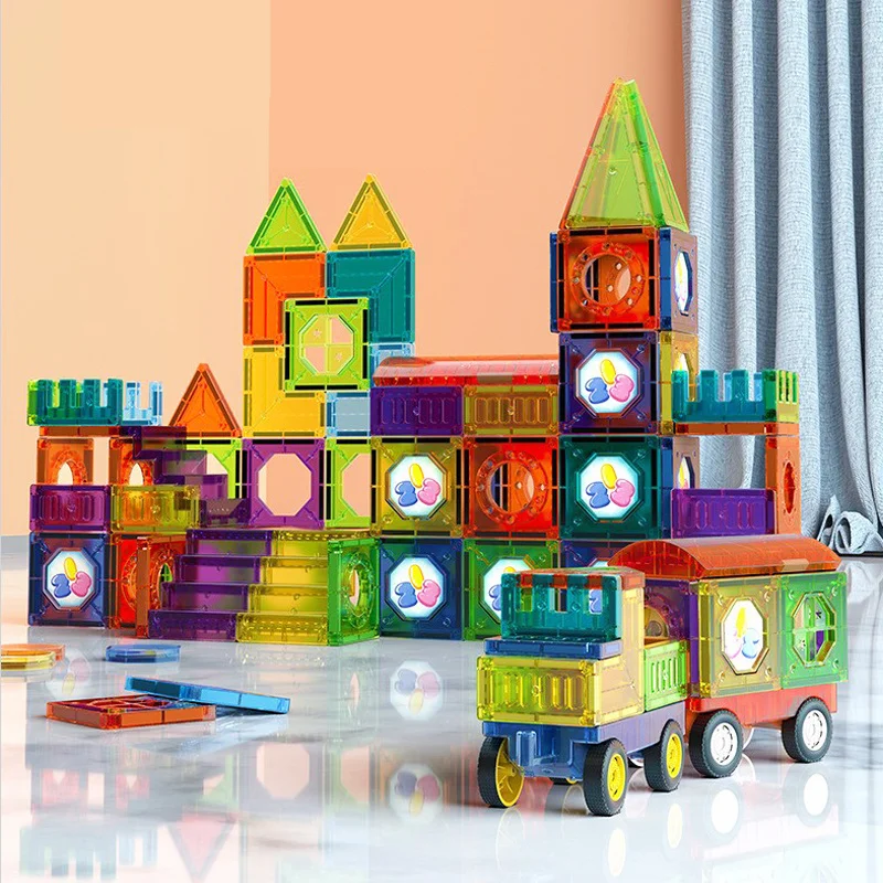Lisslune | BrightTracks – Magnetic Building Toy with LED (69-Piece Set)