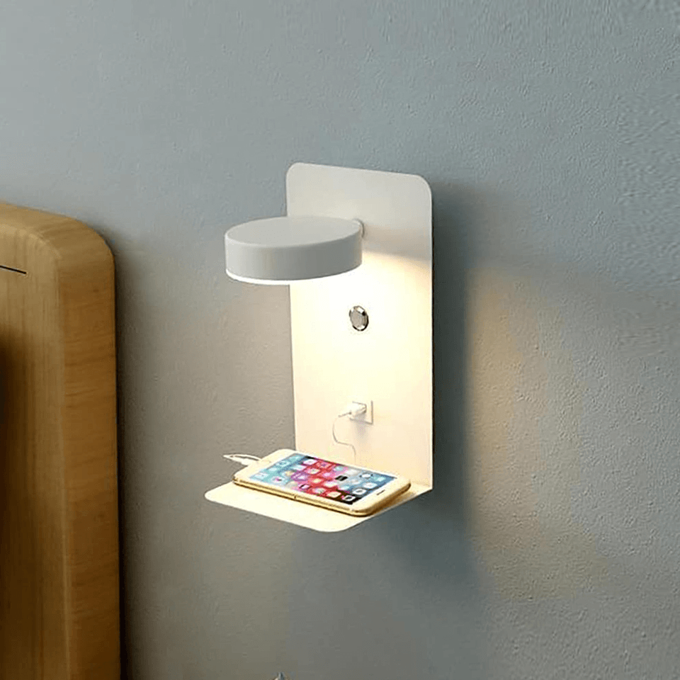 Lisslune | Night lamp with charger - BrightHub - 330° Rotatable - Charging station